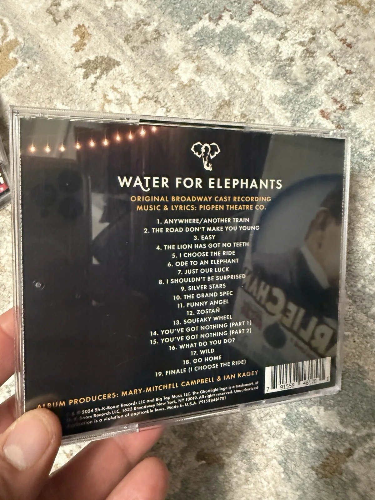 Signed Water For Elephants Cast CD Broadway Musical Barnes Noble RARE, изображение 2