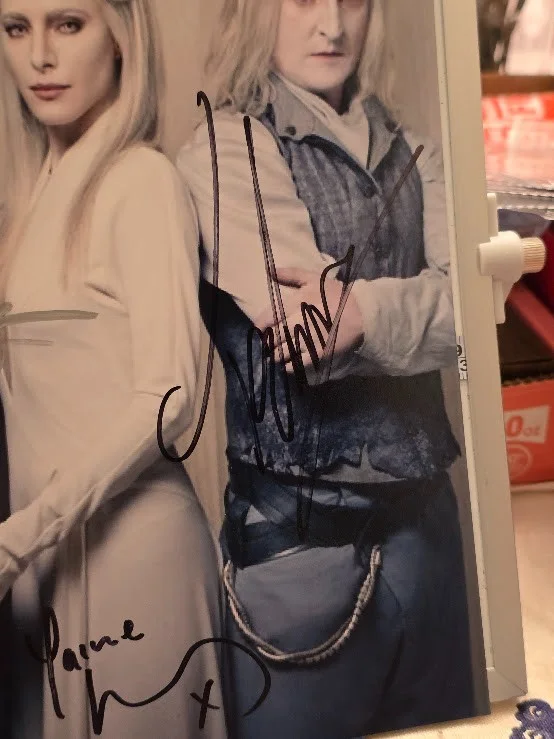 Jesse Rath, Jaime Murray, Tony Curran — Tony Curran as Datak, Jaime Murray as Stahma & Jesse Rath as Alak Signed Photo, image 2
