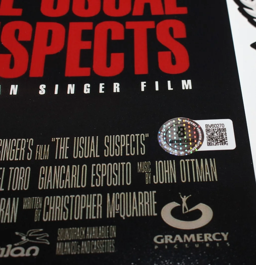 CHRISTOPHER MCQUARRIE SIGNED 'THE USUAL SUSPECTS' 12x18 MOVIE POSTER BECKETT COA, image 3