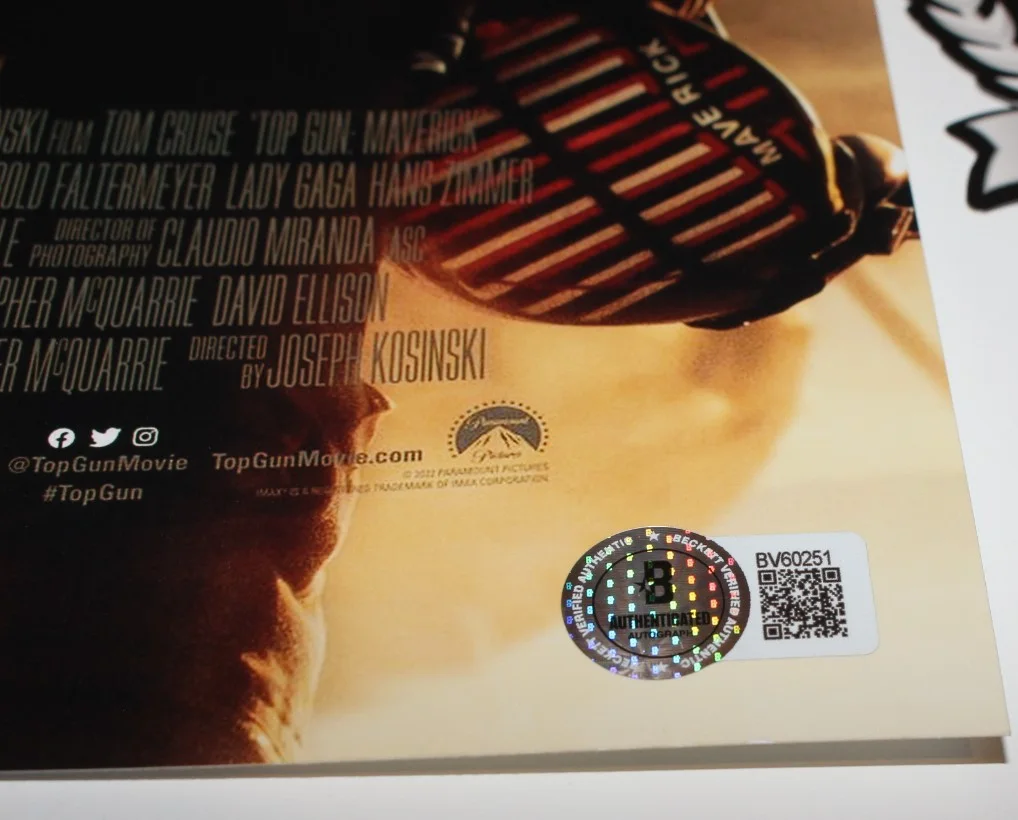 CHRISTOPHER MCQUARRIE SIGNED 'TOP GUN: MAVERICK' 12x18 MOVIE POSTER BECKETT COA, изображение 3
