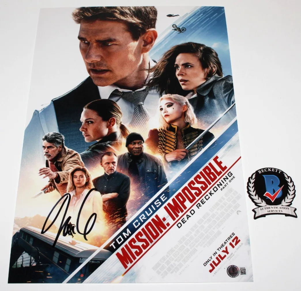 CHRISTOPHER MCQUARRIE SIGNED MISSION IMPOSSIBLE DEAD 12x18 POSTER BECKETT COA, image 2