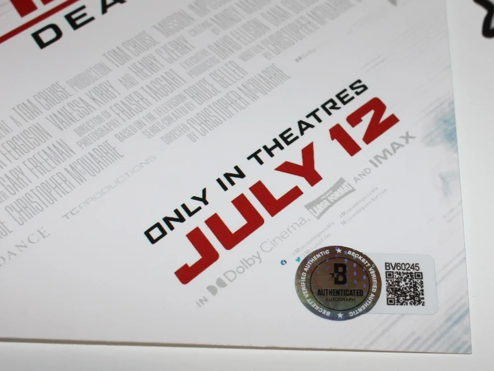 CHRISTOPHER MCQUARRIE SIGNED MISSION IMPOSSIBLE DEAD 12x18 POSTER BECKETT COA, image 3