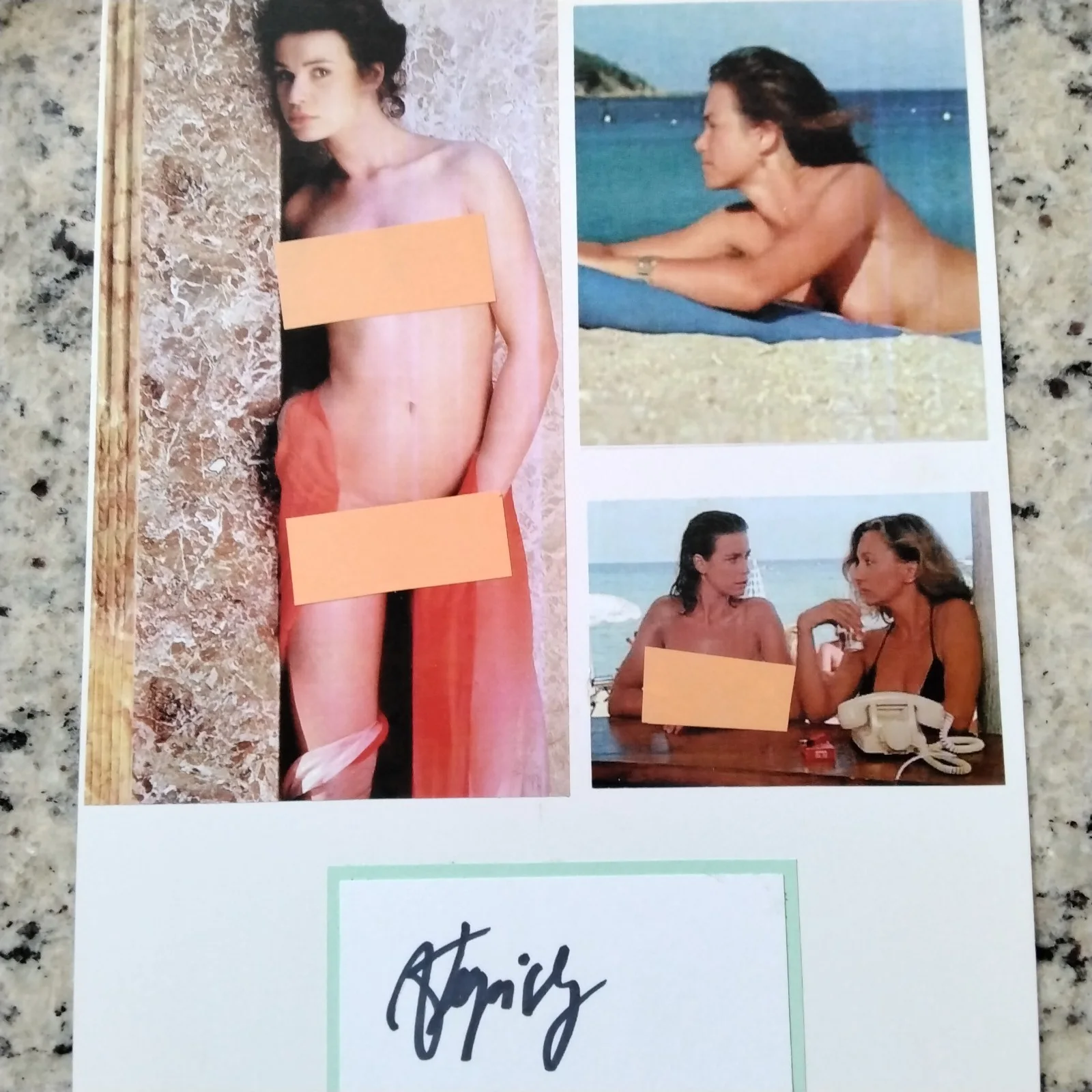 Valerie Kaprisky SIGNED Card Photo 80s French Movie Actress Stradivari Say Yes, изображение 2