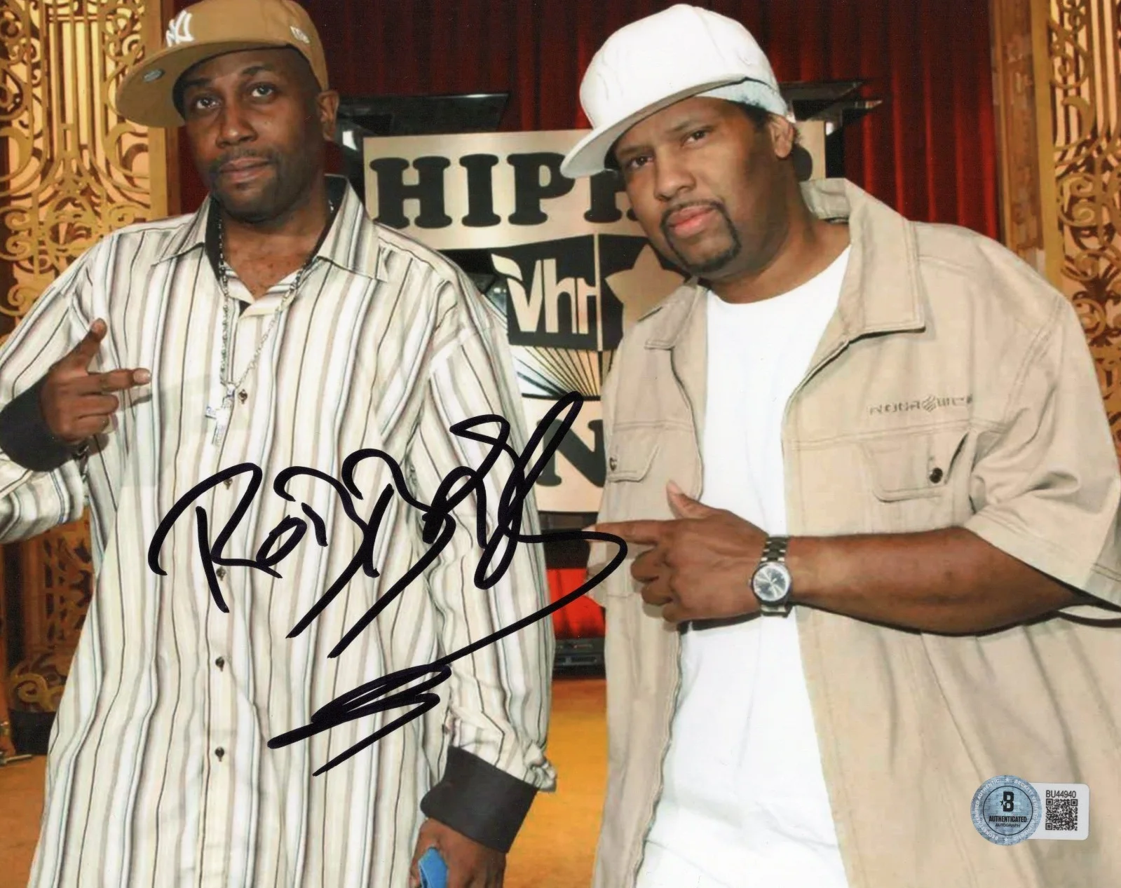 ROB BASE SIGNED 8x10 PHOTO 2 HARLEM HIP HOP LEGEND RAPPER DJ BECKETT BAS COA, изображение 2