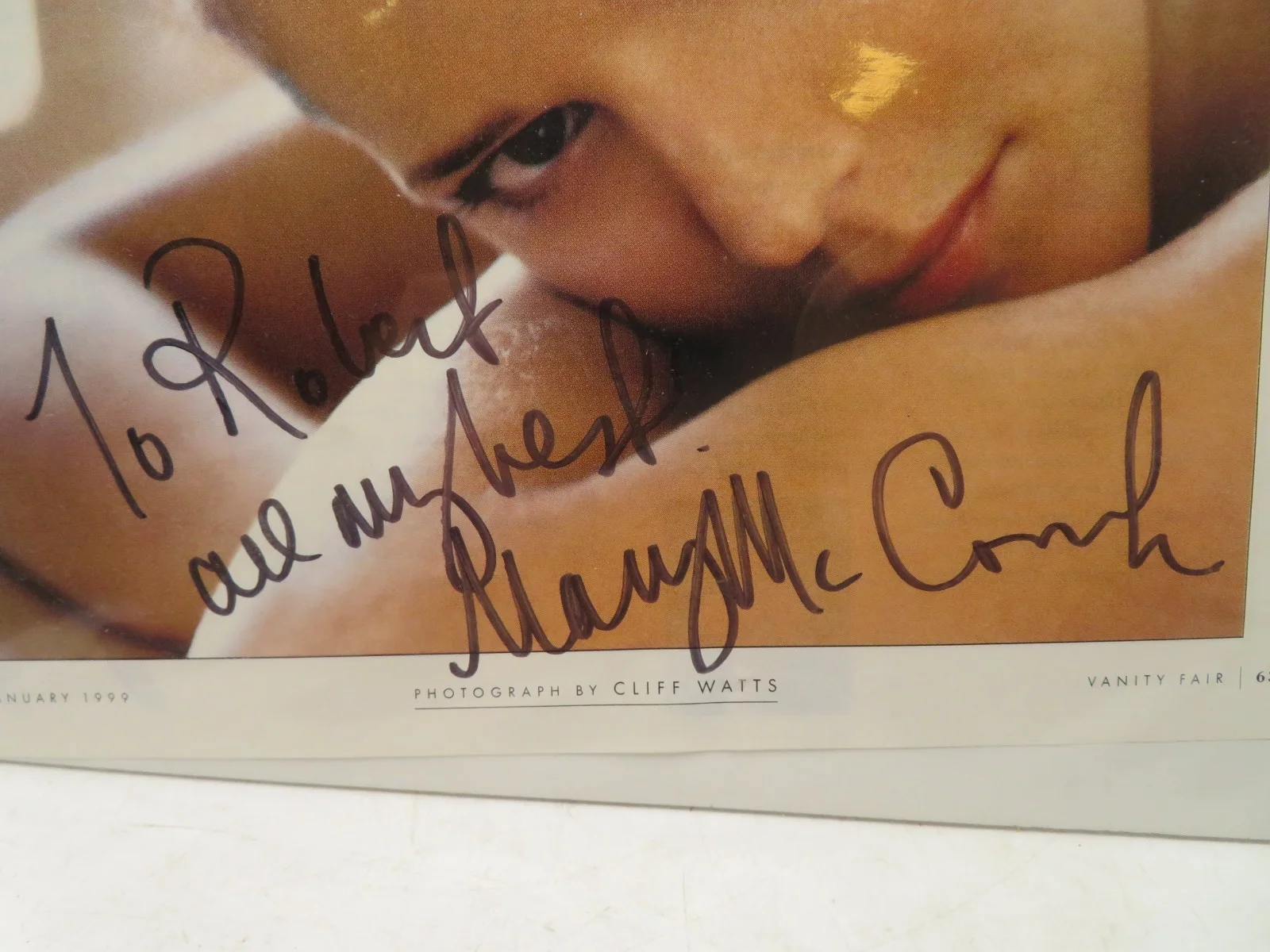Mary — MARY MCCORMICK SIGNED 8X10 MAGAZINE CUT OUT 1999 INSCRIBED ROBERT, image 2