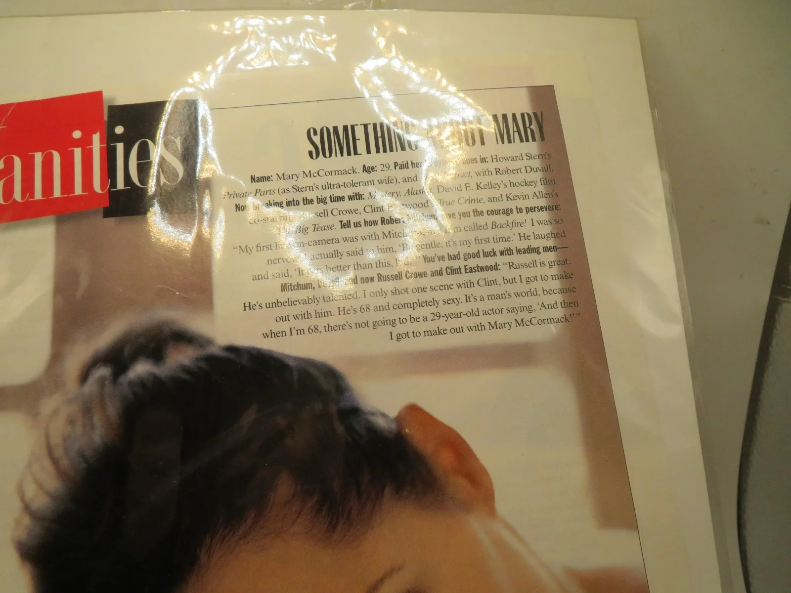 Mary — MARY MCCORMICK SIGNED 8X10 MAGAZINE CUT OUT 1999 INSCRIBED ROBERT, image 3