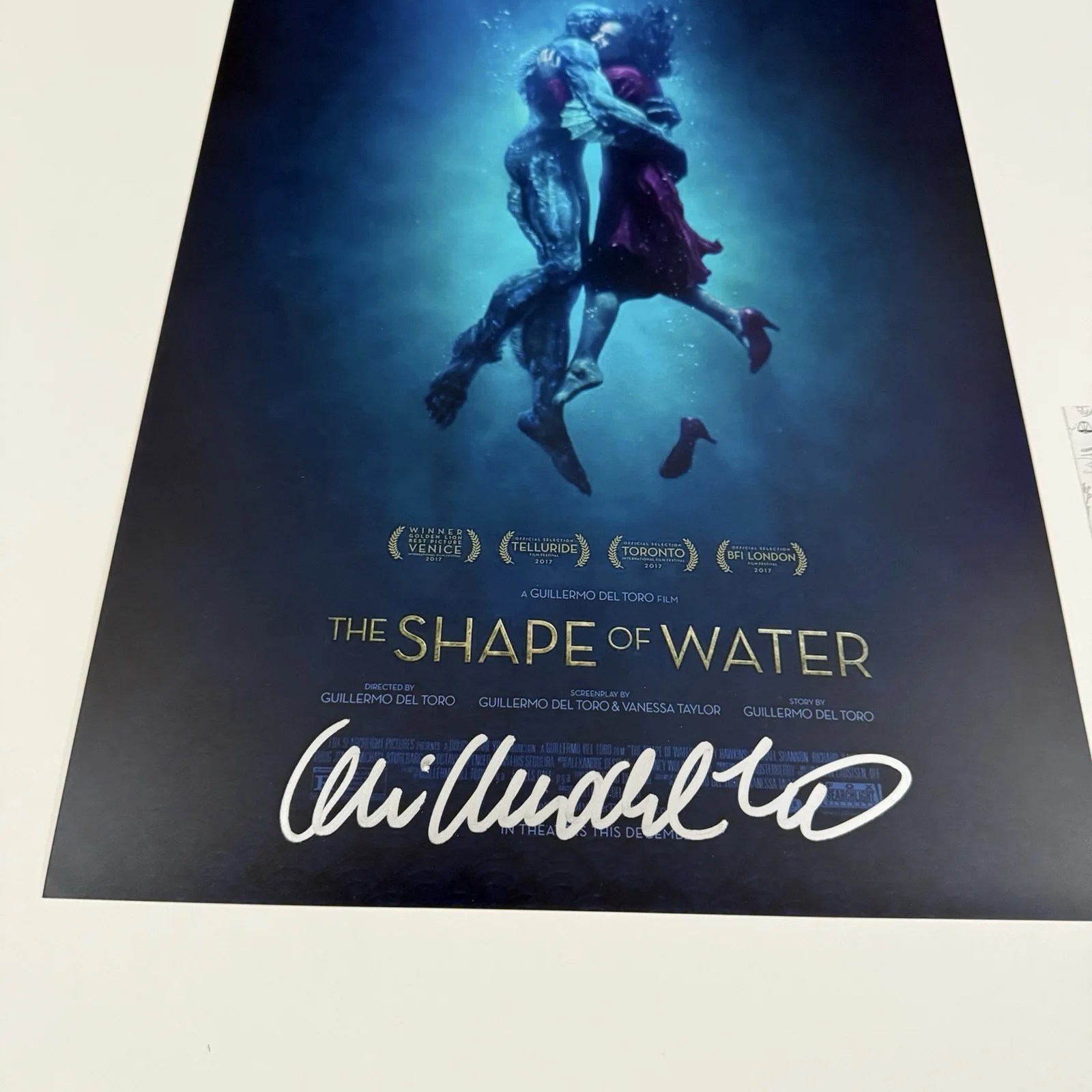 GUILLERMO DEL TORO SIGNED SHAPE OF WATER 12x18 PHOTO WITH JSA COA, image 2