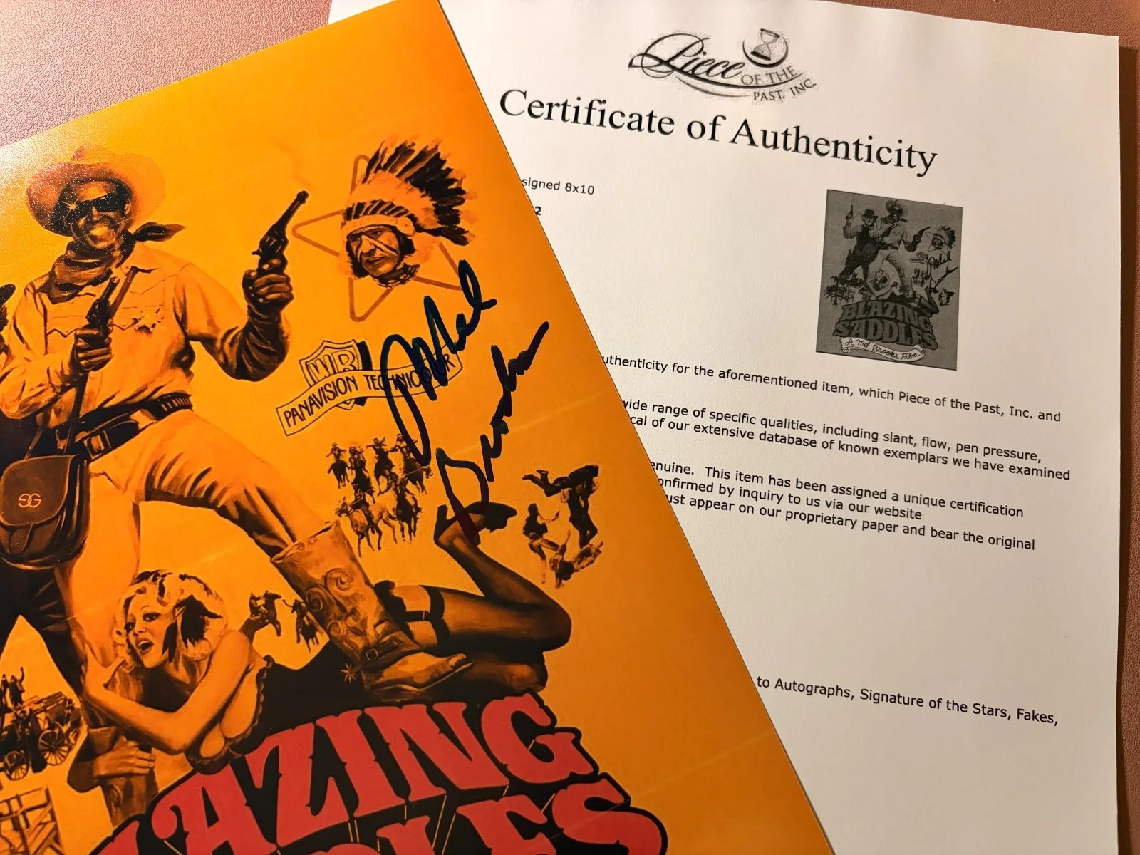 MEL BROOKS — Mel Brooks Signed•8x10•*Blazing Saddles*•Color Photograph•Piece of the Past COA, изображение 2