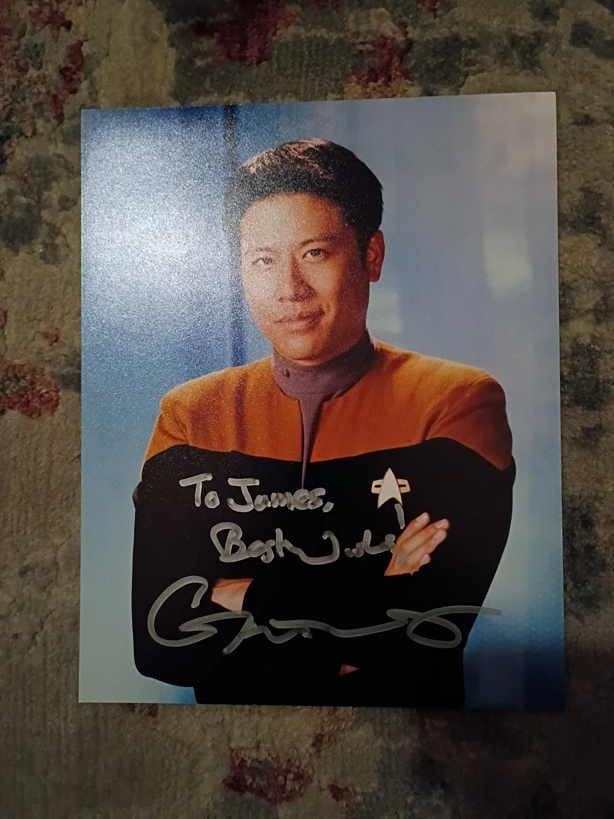 Garrett Wang — Harry Kim Star Trek Voyager Garrett Wang AUTOGRAPHED 8x10 Picture