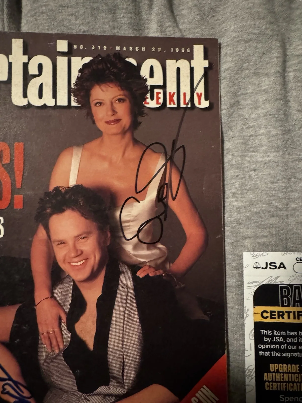 Susan Sarandon / Tim Robbins — Susan Sarandon Tim Robbins SIGNED AUTOGRAPHED Entertainment Weekly Magazine JSA, изображение 4