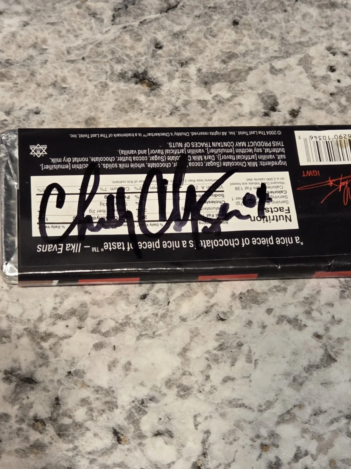 Vtg Signed Chubby Checker Checkerbar a Nice Piece of Chocolate Signed By An Icon, изображение 2