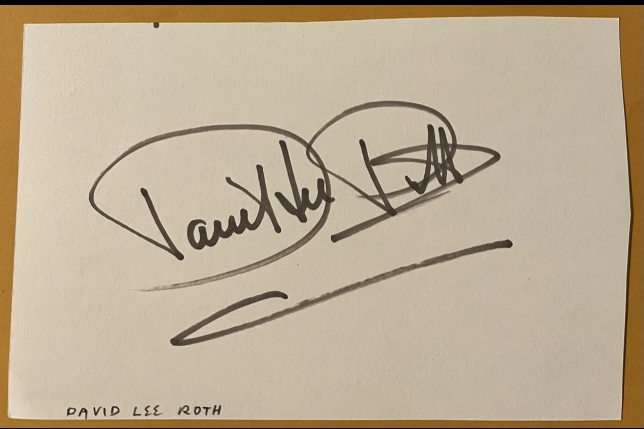 David Lee Roth Signed Card with Photo W/COA Van Halen Autograph, image 2