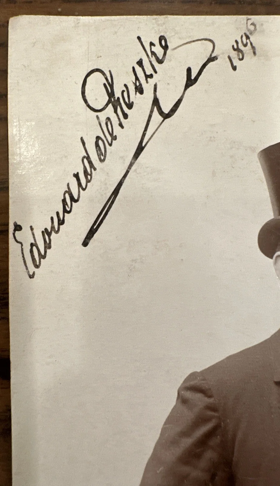 EDOUARD DE RESZKE Autographed Signed Cabinet Card Polish Opera Star 1896 - RARE!, image 2