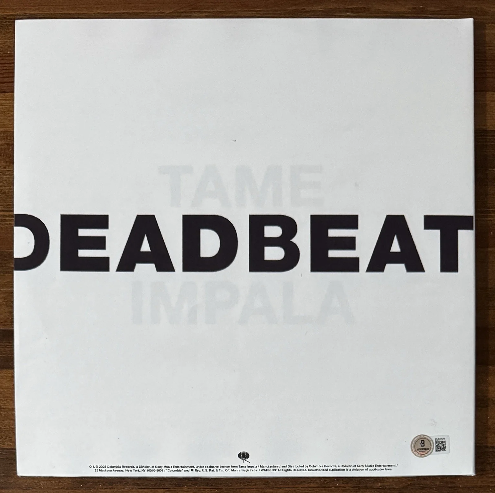Tame Impala SIGNED Deadbeat Blue Vinyl LP Cover BECKETT BAS COA Autograph, изображение 4