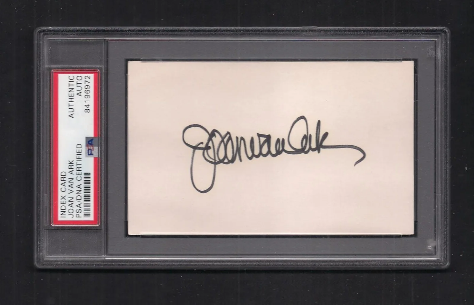 Joan Van Ark — Joan Van Ark Autographed 3x5 index card-PSA/DNA Slab Actress-Knots Landing TV