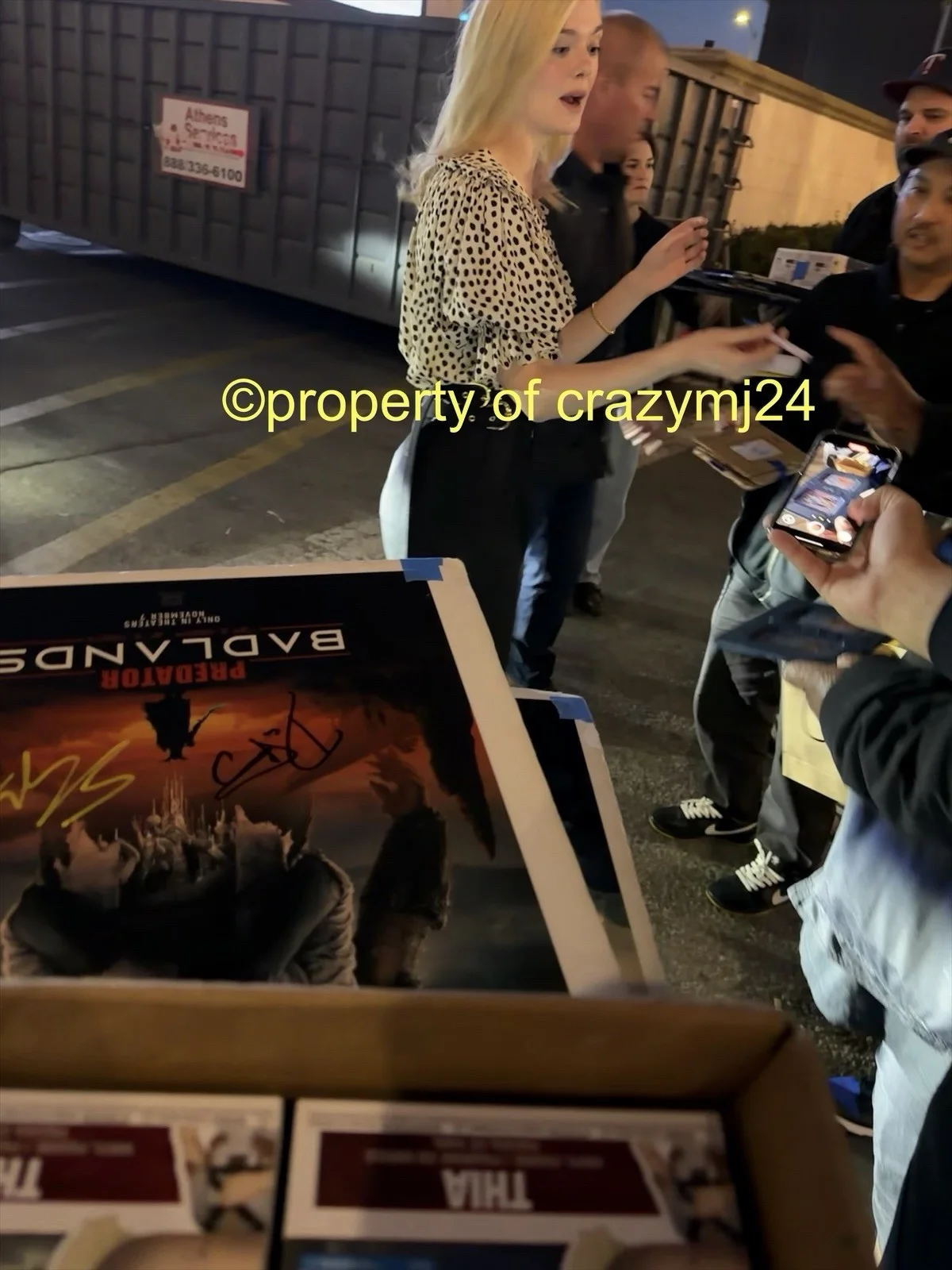 3 Signed Elle Fanning Dan Dimitrius Signed Predator Badlands Autograph SWAU, image 3