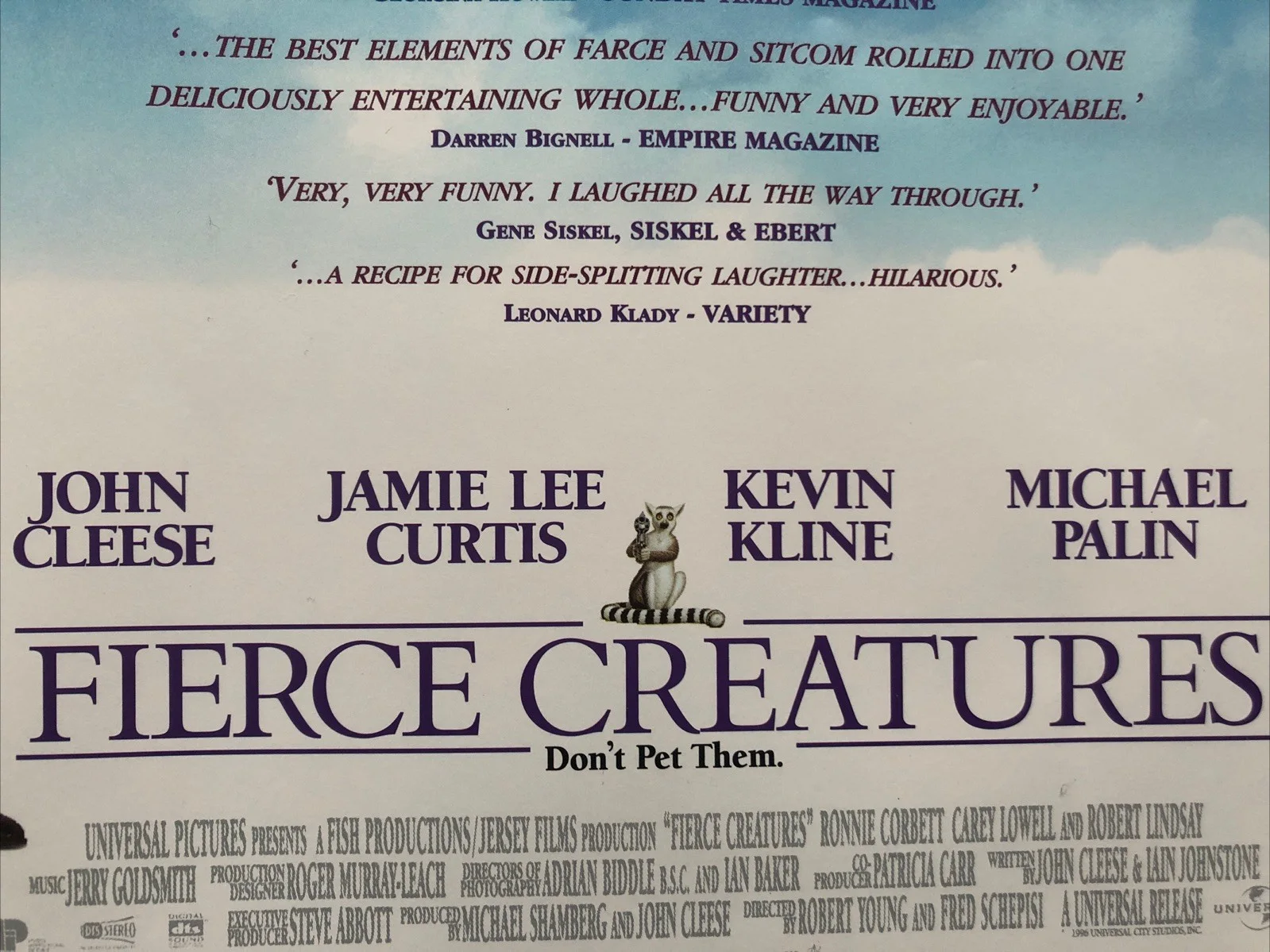 Cinema Film Mini Poster A3-“Fierce Creatures”- John Cleese, Jamie Lee Curtis, image 3