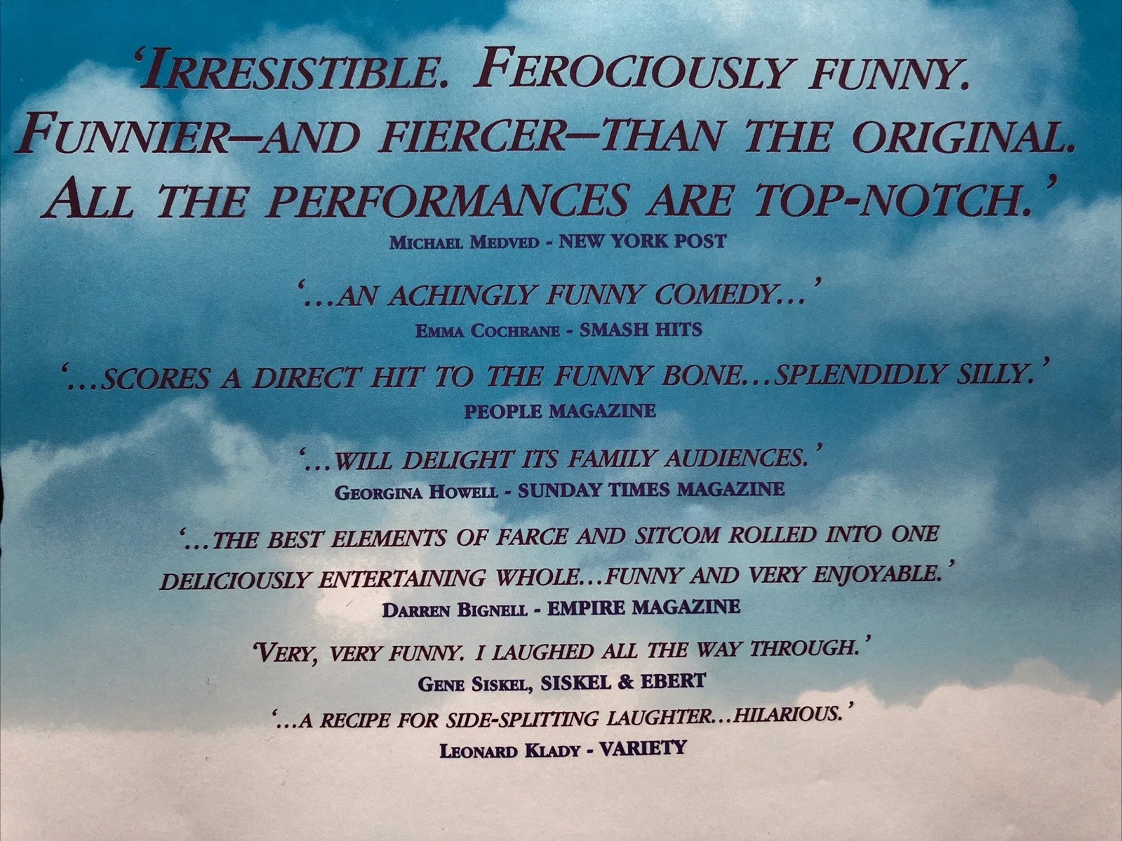 Cinema Film Mini Poster A3-“Fierce Creatures”- John Cleese, Jamie Lee Curtis, image 4
