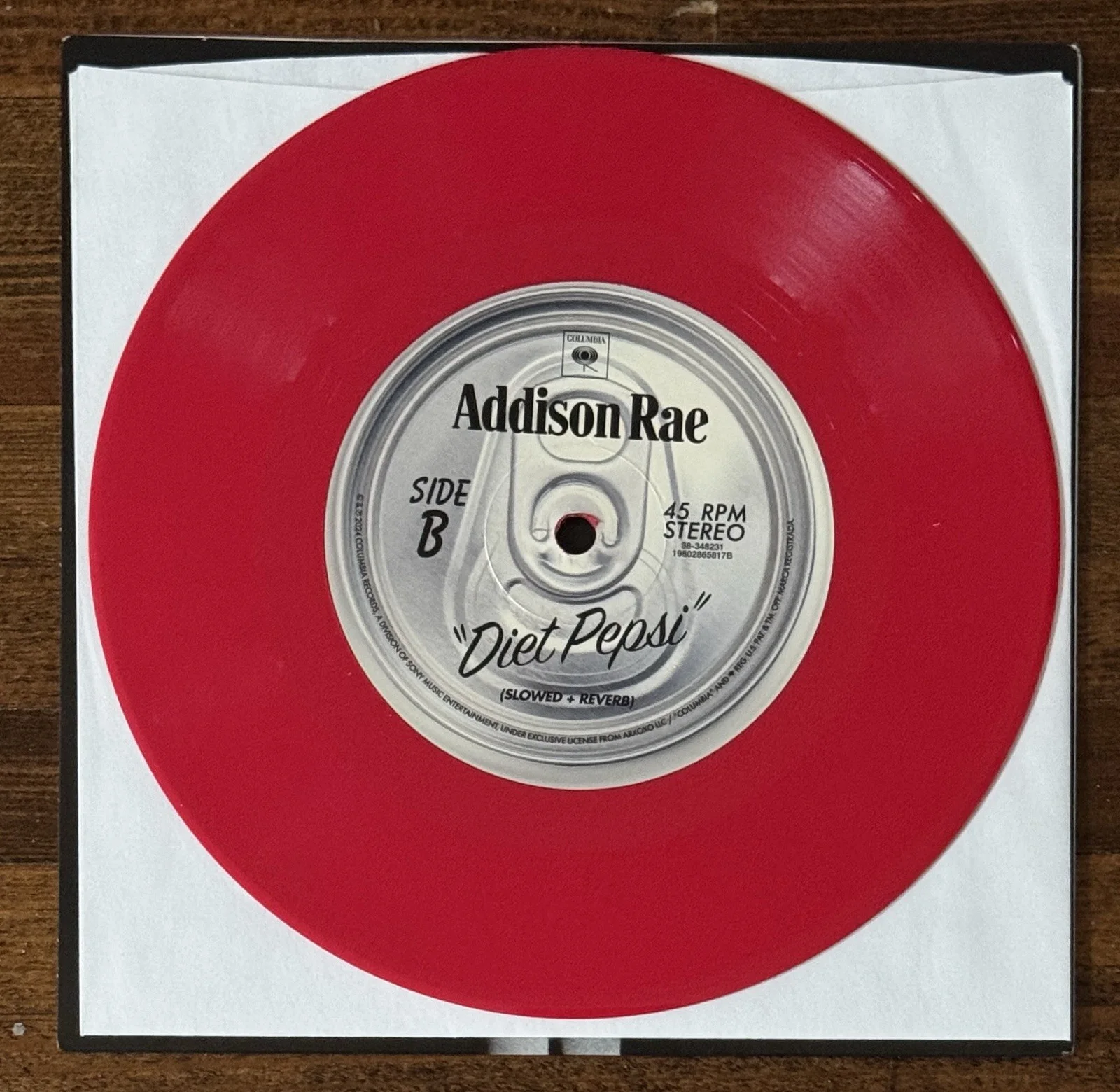 SIGNED AUTOGRAPH Addison Rae Diet Pepsi RED Single Vinyl Cover Beckett BAS COA, изображение 4