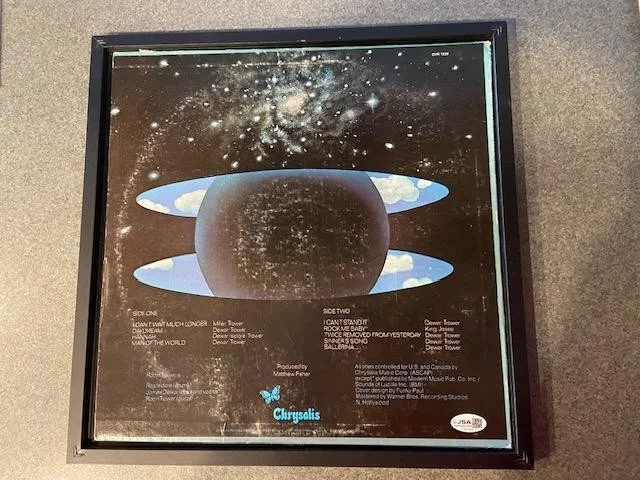 ROBIN TROWER FRAMED SIGNED TWICE REMOVED FROM YESTERDAY ALBUM VINYL JSA COA, изображение 3