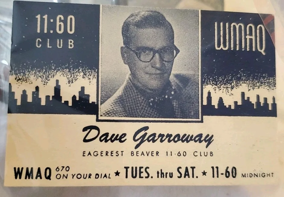 Dave Garroway, Newton Baird — DAVE GARROWAY Signed 4x2.5 11:60 Club Membership Card Of Newton Baird