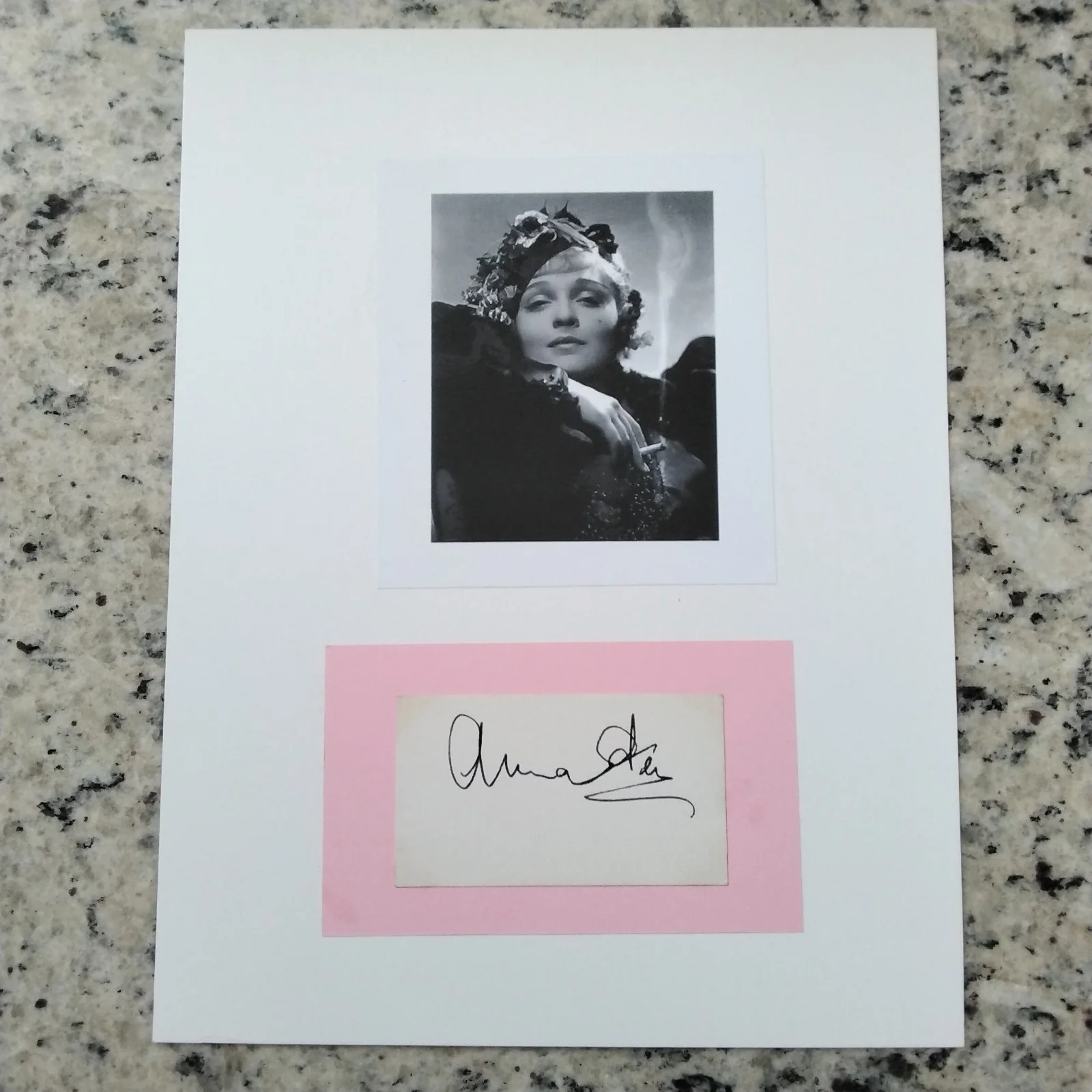 Anna Sten SIGNED Card Photo 30s Russian Movie Actress Goldwyn Nana We Live Again, изображение 2