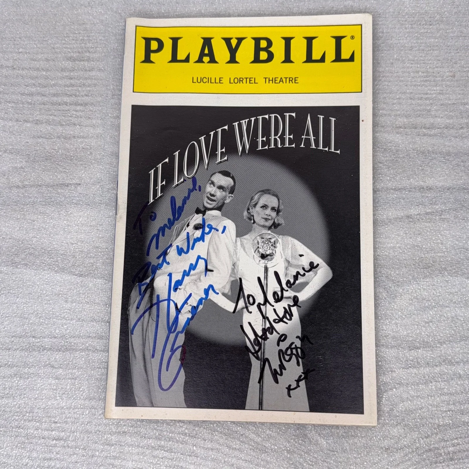 Twiggy & Harry Groener — Harry Groener & Twiggy Hand Signed Playbill "If Love Were All" Autograph NO COA