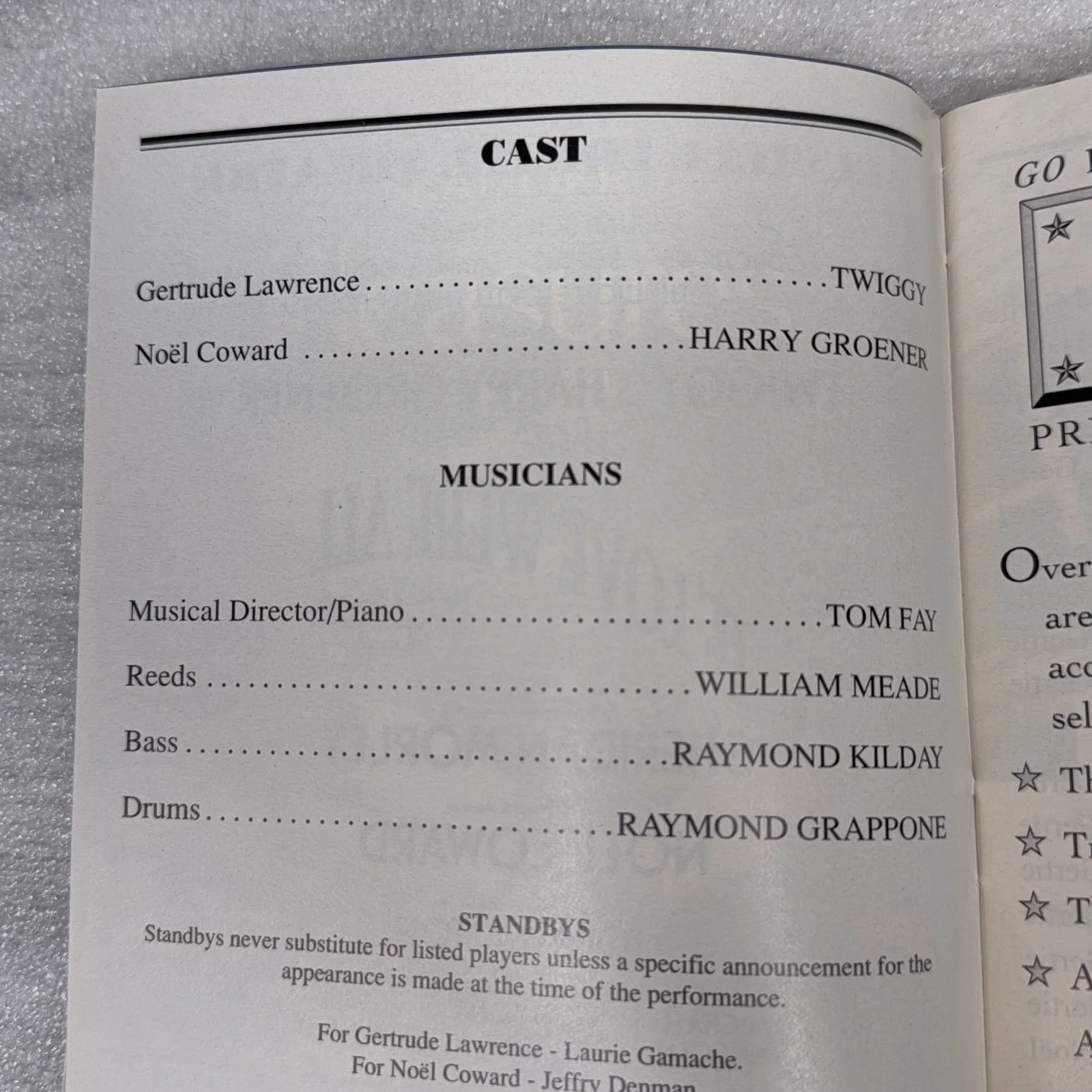 Twiggy, Harry Groener — Harry Groener & Twiggy Hand Signed Playbill "If Love Were All" Autograph NO COA, изображение 5