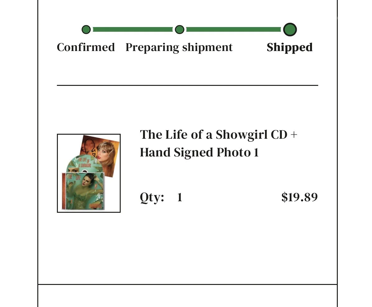 Taylor Swift - The Life of a Showgirl CD + Hand Signed Photo SEALED, изображение 3