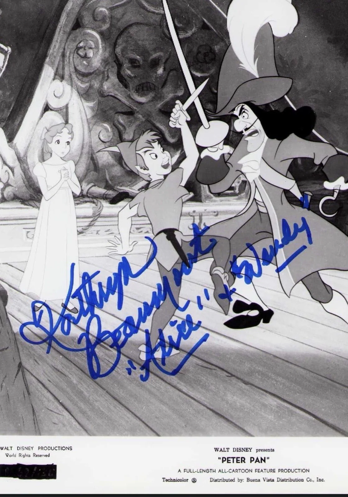 Kathryn Beaumont — Kathryn Beaumont Peter Pan ORIGINAL Signed Lobby Card w COA Disney, image 2