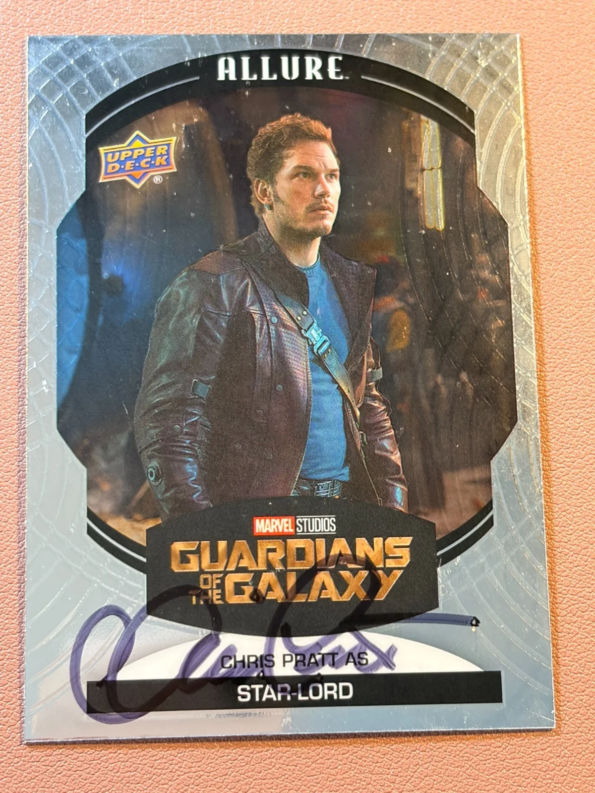 CHRIS PRATT — Chris Pratt Guardians of Galaxy Signed '22 Upper Deck Marvel Studios 29 Card, image 2
