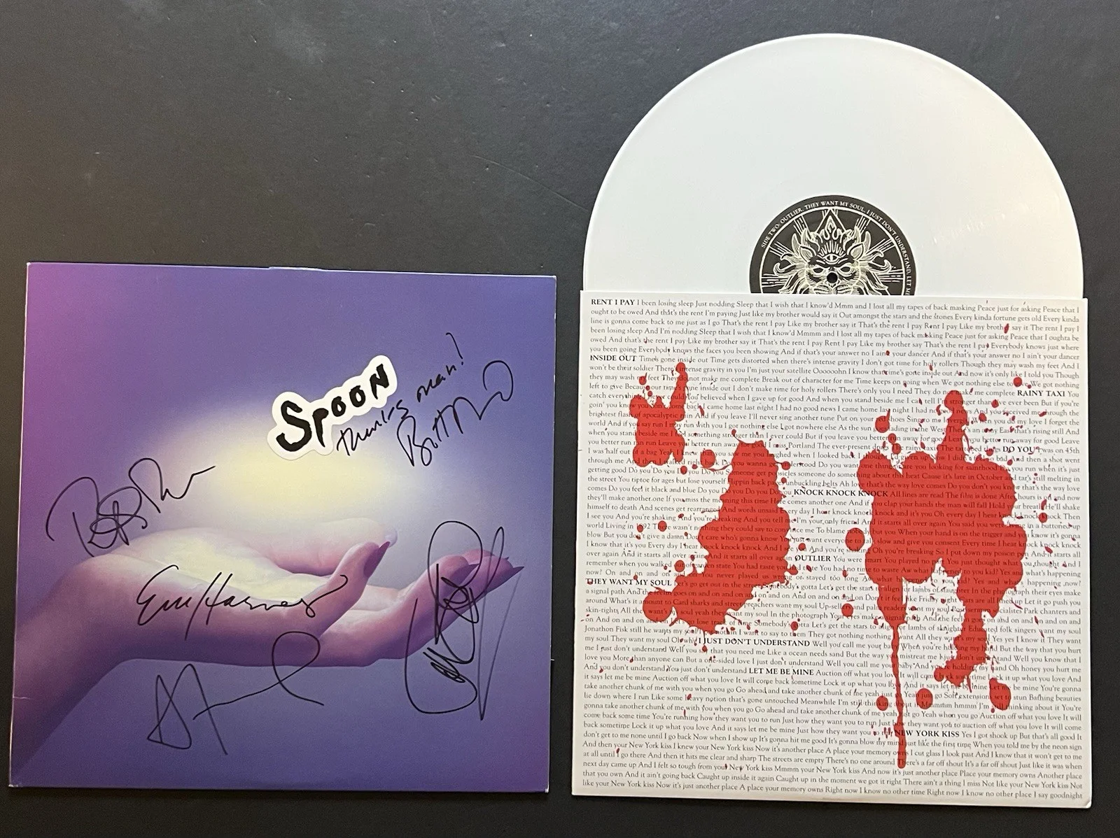 Authentic Autographed Spoon They Want My Soul LP record hand signed vinyl RARE, image 2