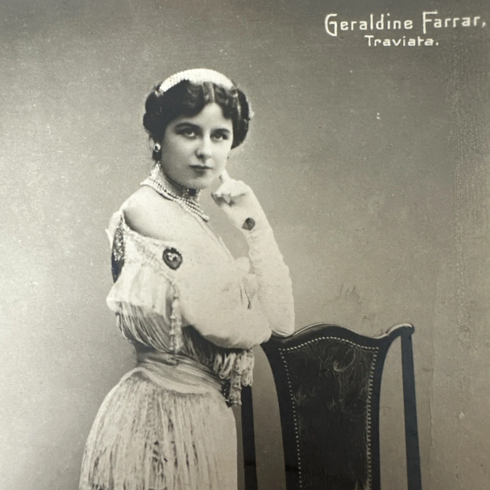 GERALDINE FARRAR Opera Singer Silent Film Actress Signed Autograph Postcard RARE, изображение 2