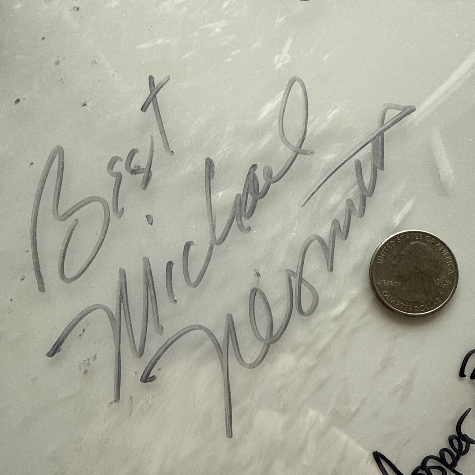 NEZ Michael Nesmith 5 Signed Autographed used drum head + Mike & musicians Merch, image 2