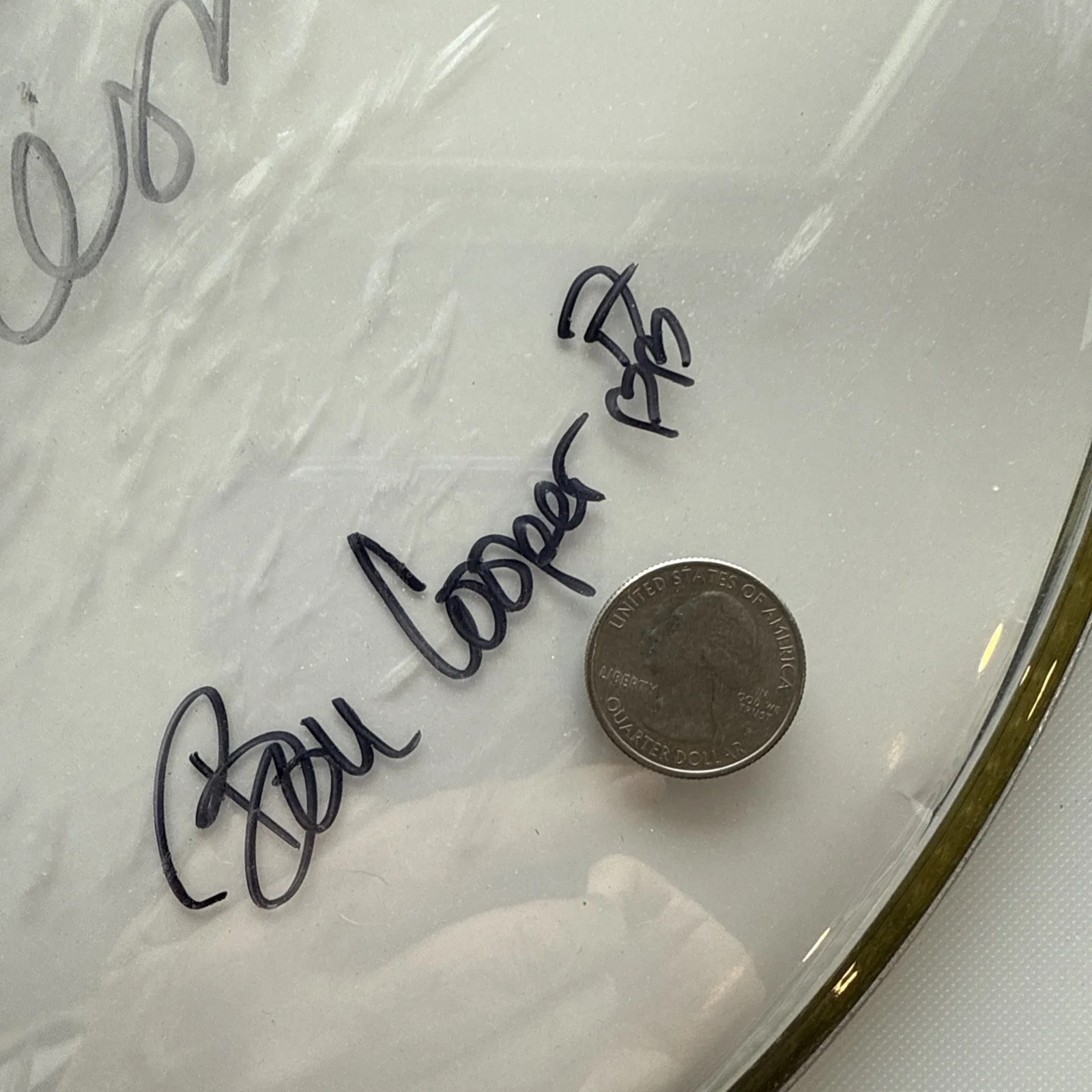 NEZ Michael Nesmith 5 Signed Autographed used drum head + Mike & musicians Merch, image 3