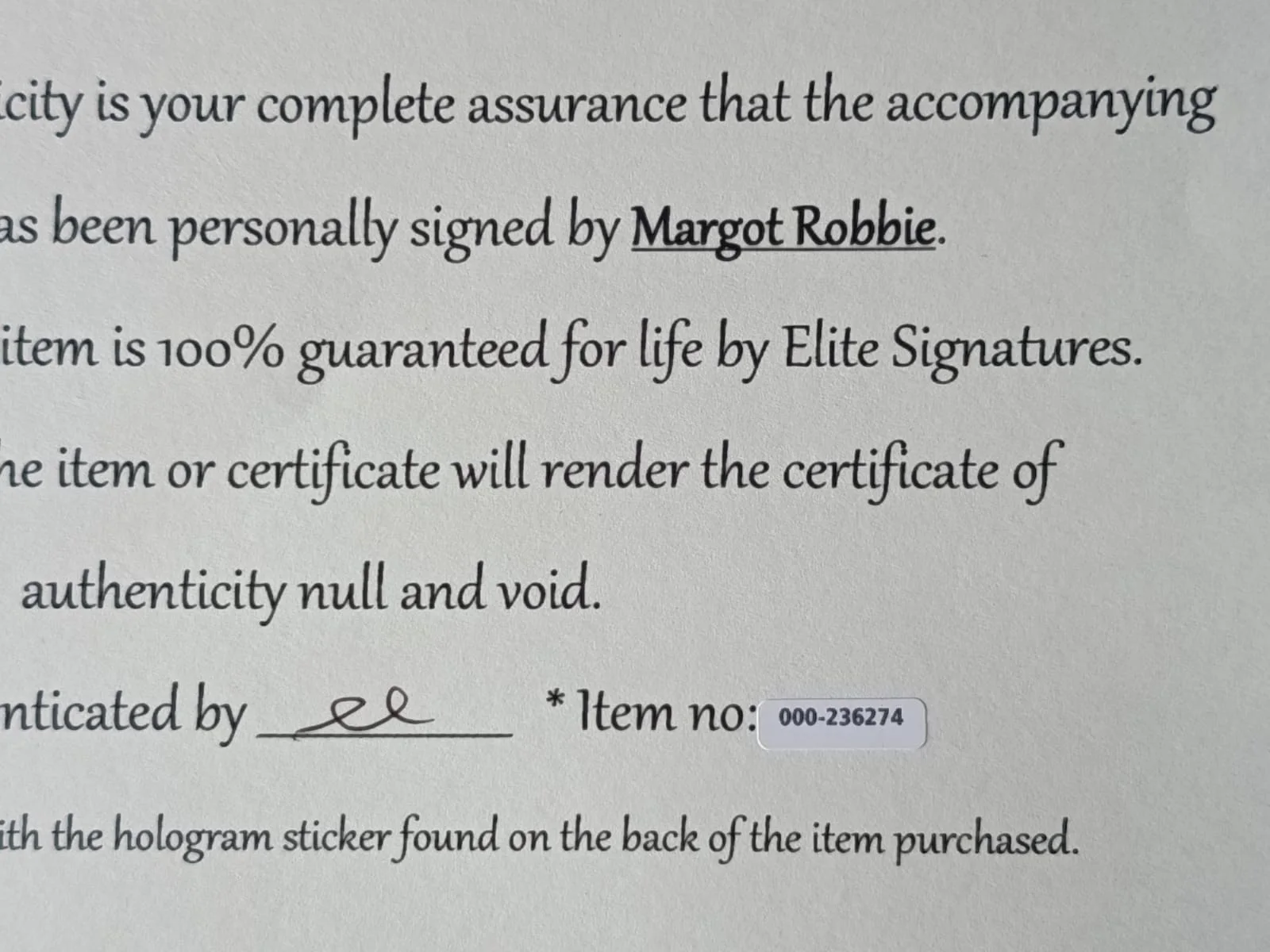 Margot Robbie — Margot Robbie (The Suicide Squad) Hand Signed Photo + COA, изображение 4