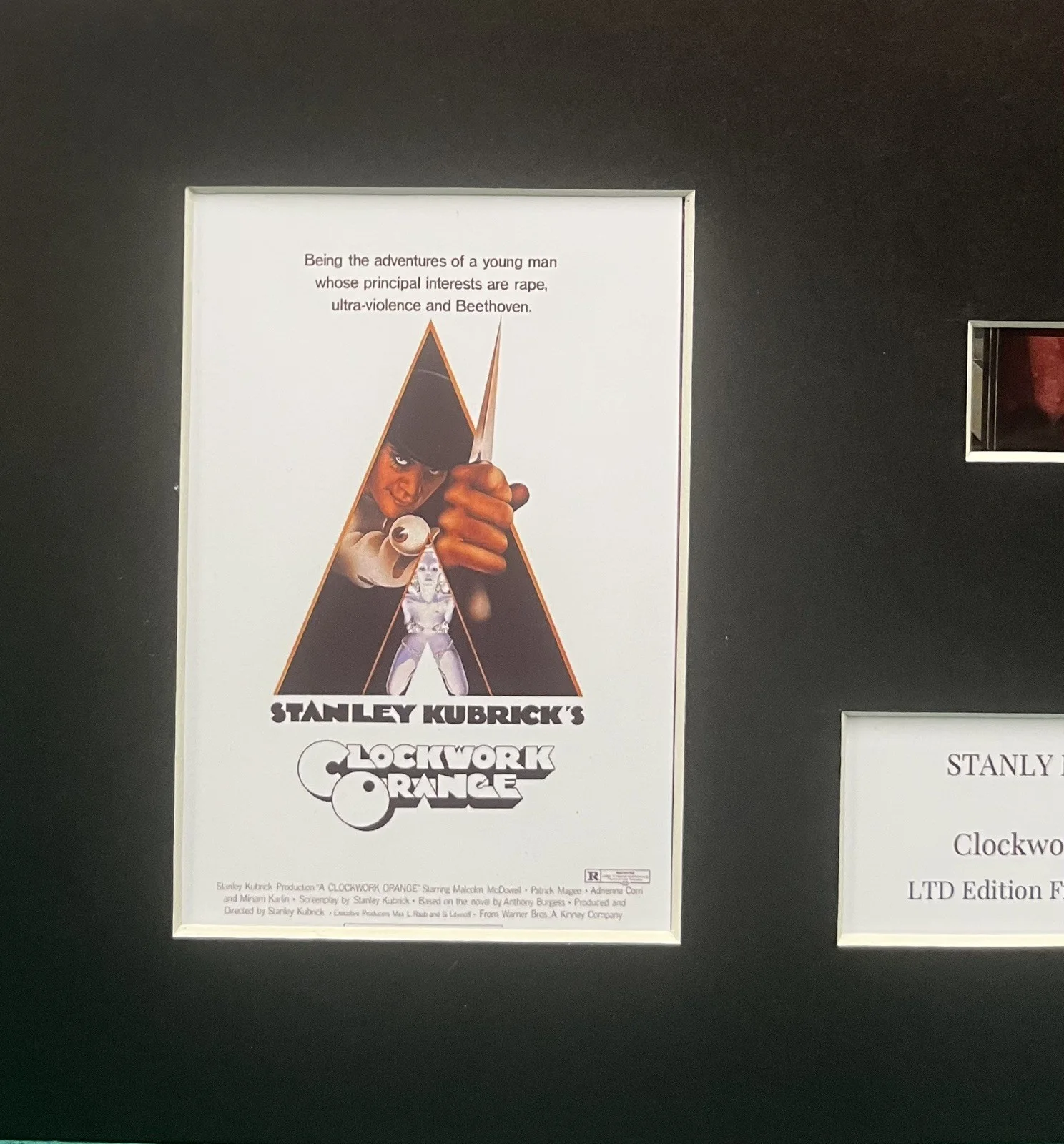 A CLOCKWORK ORANGE . 35mm Film Cell Mounted Display, image 2
