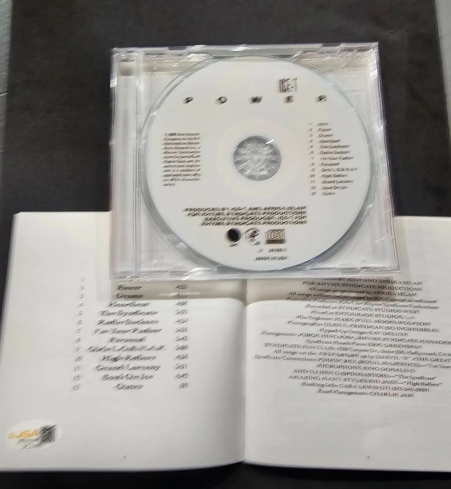 ICE T SIGNED POWER VINYL CD ALBUM W/JSA CERT RAP HIP HOP AUTOGRAPH, image 2