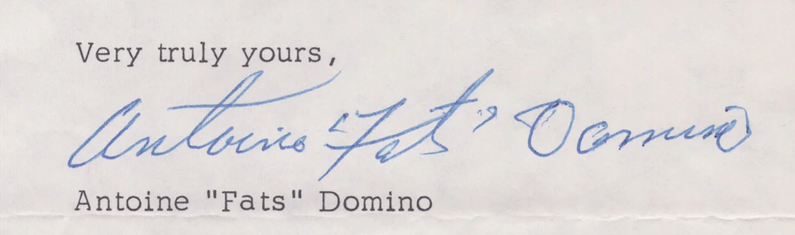 Fats Domino — FATS DOMINO - DOCUMENT SIGNED 05/27/1975, image 2