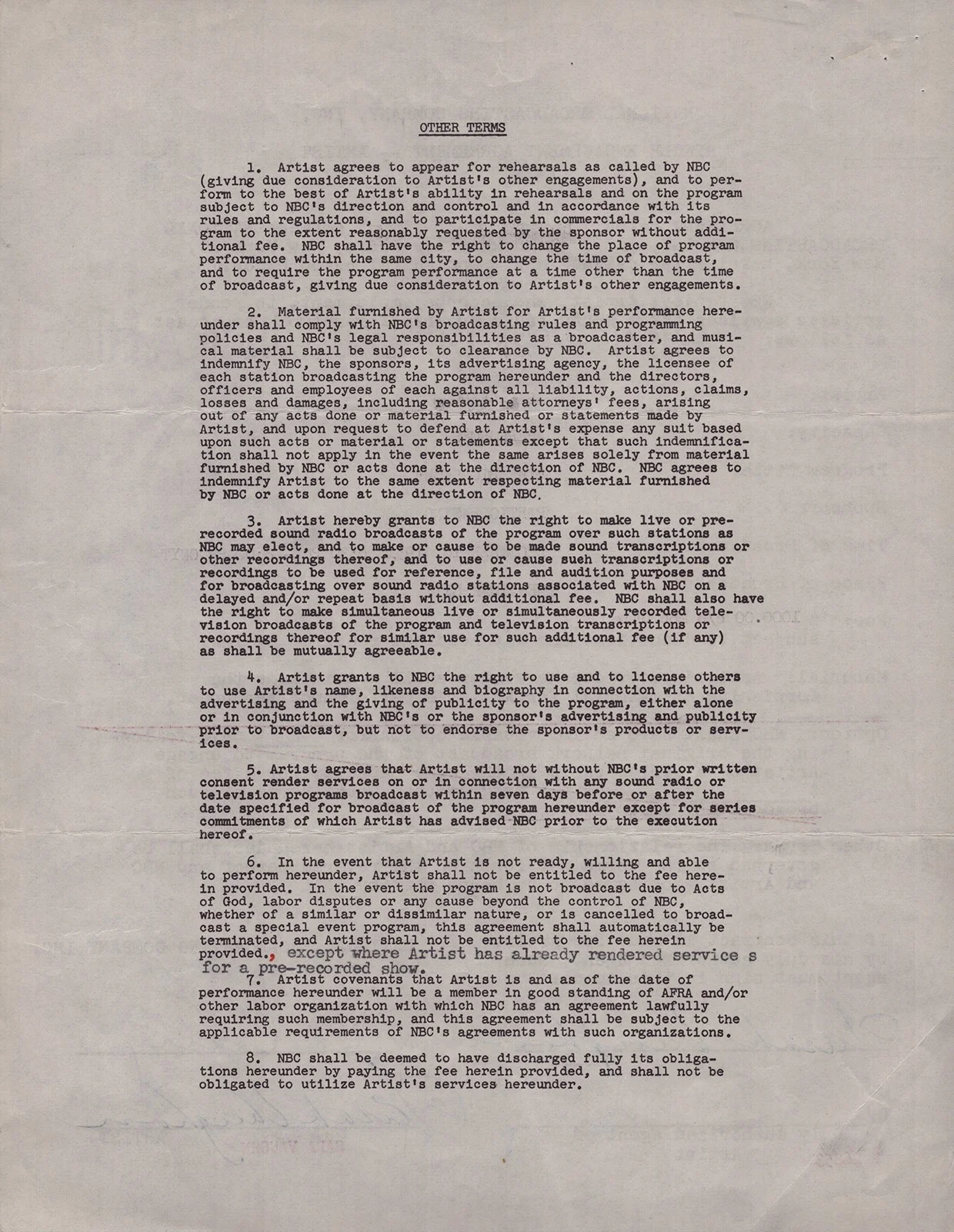 Sarah Vaughan — SARAH VAUGHAN - DOCUMENT DOUBLE SIGNED 12/03/1951, image 3