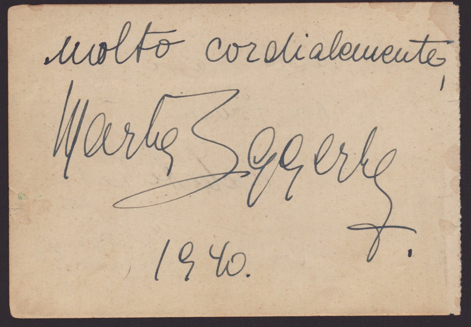 Jascha Heifetz, Marta Eggerth, Florence Heifetz — JASCHA HEIFETZ - AUTOGRAPH NOTE SIGNED 1940 WITH CO-SIGNERS, image 2