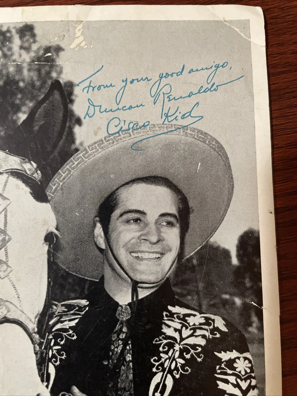 Diablo, Duncan — Cisco Kid Duncan Renaldo and Diablo Signed Autograph 1950’s, image 3