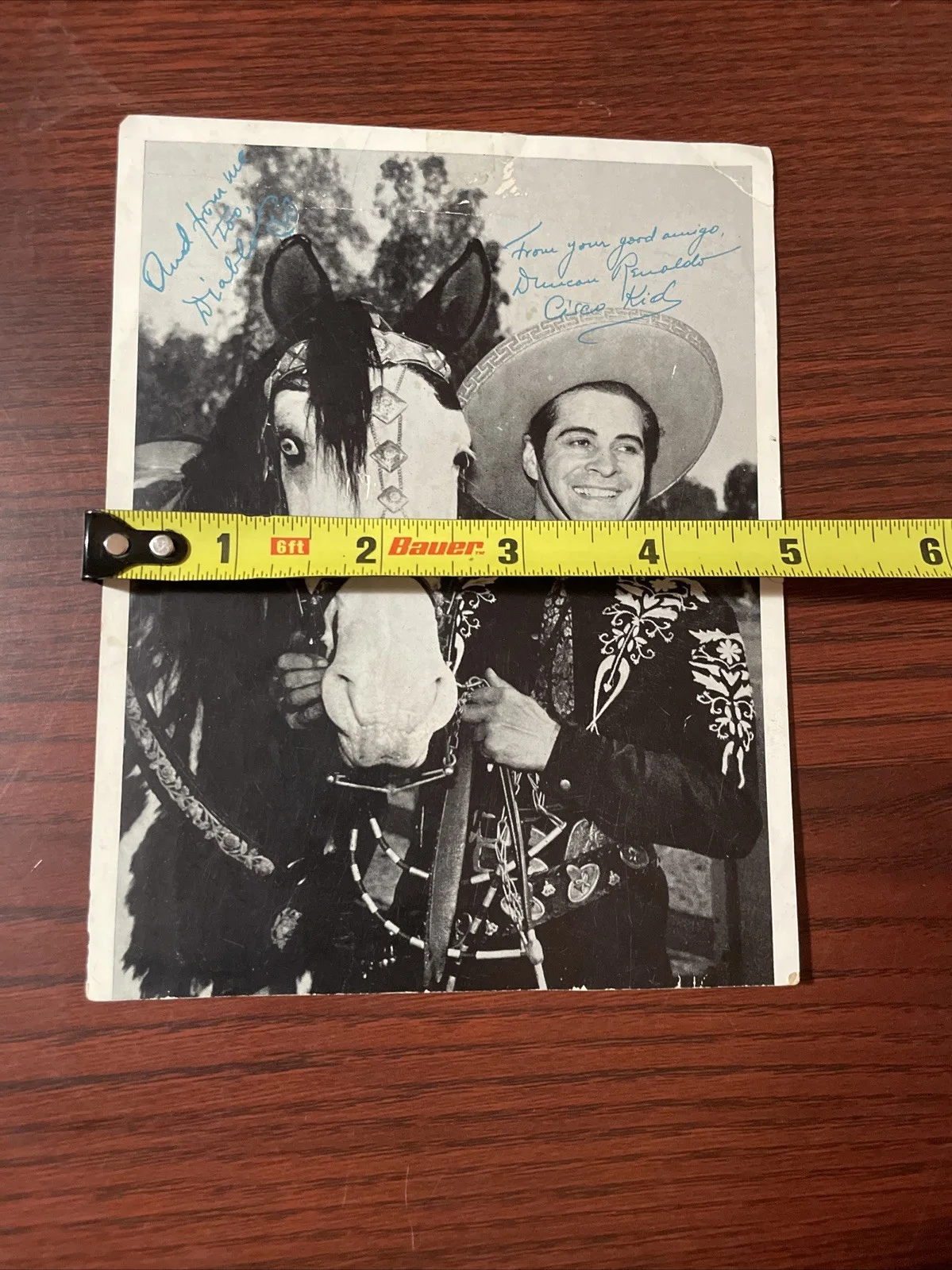 Diablo, Duncan — Cisco Kid Duncan Renaldo and Diablo Signed Autograph 1950’s, image 5