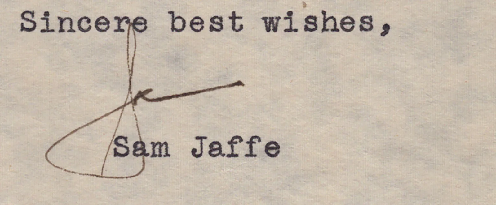Sam Jaffe — SAM (PRODUCER) JAFFE - TYPED LETTER SIGNED 03/08/1946, image 2