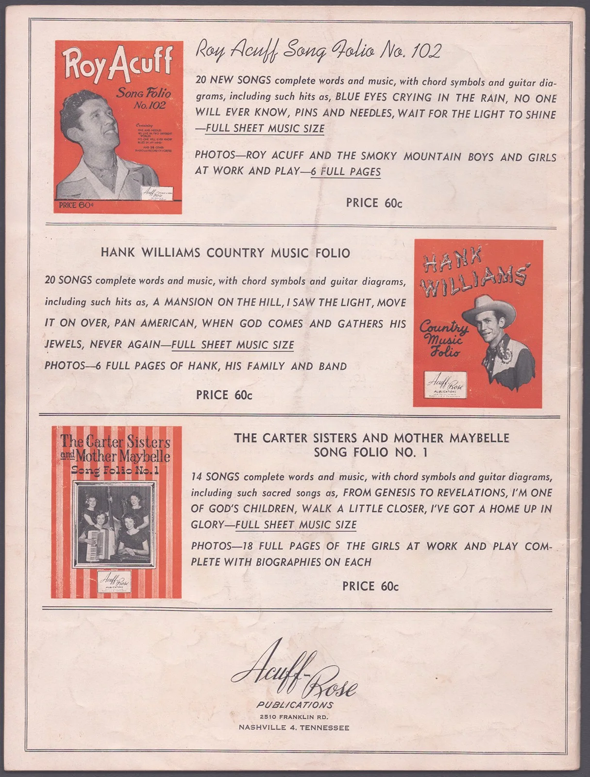 Jimmy Dickens, Joel Price, Skeet Cross, Merle Taylor — JIMMY "LITTLE JIMMY" DICKENS - INSCRIBED SHEET MUSIC SIGNED WITH CO-SIGNERS, изображение 2