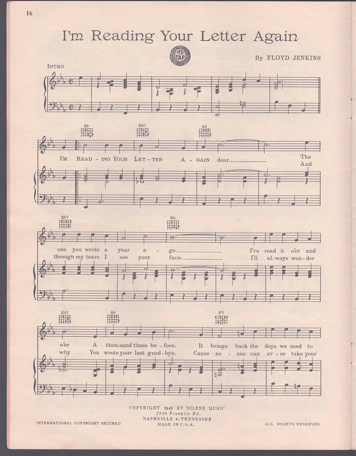 Jimmy Dickens, Joel Price, Skeet Cross, Merle Taylor — JIMMY "LITTLE JIMMY" DICKENS - INSCRIBED SHEET MUSIC SIGNED WITH CO-SIGNERS, изображение 3