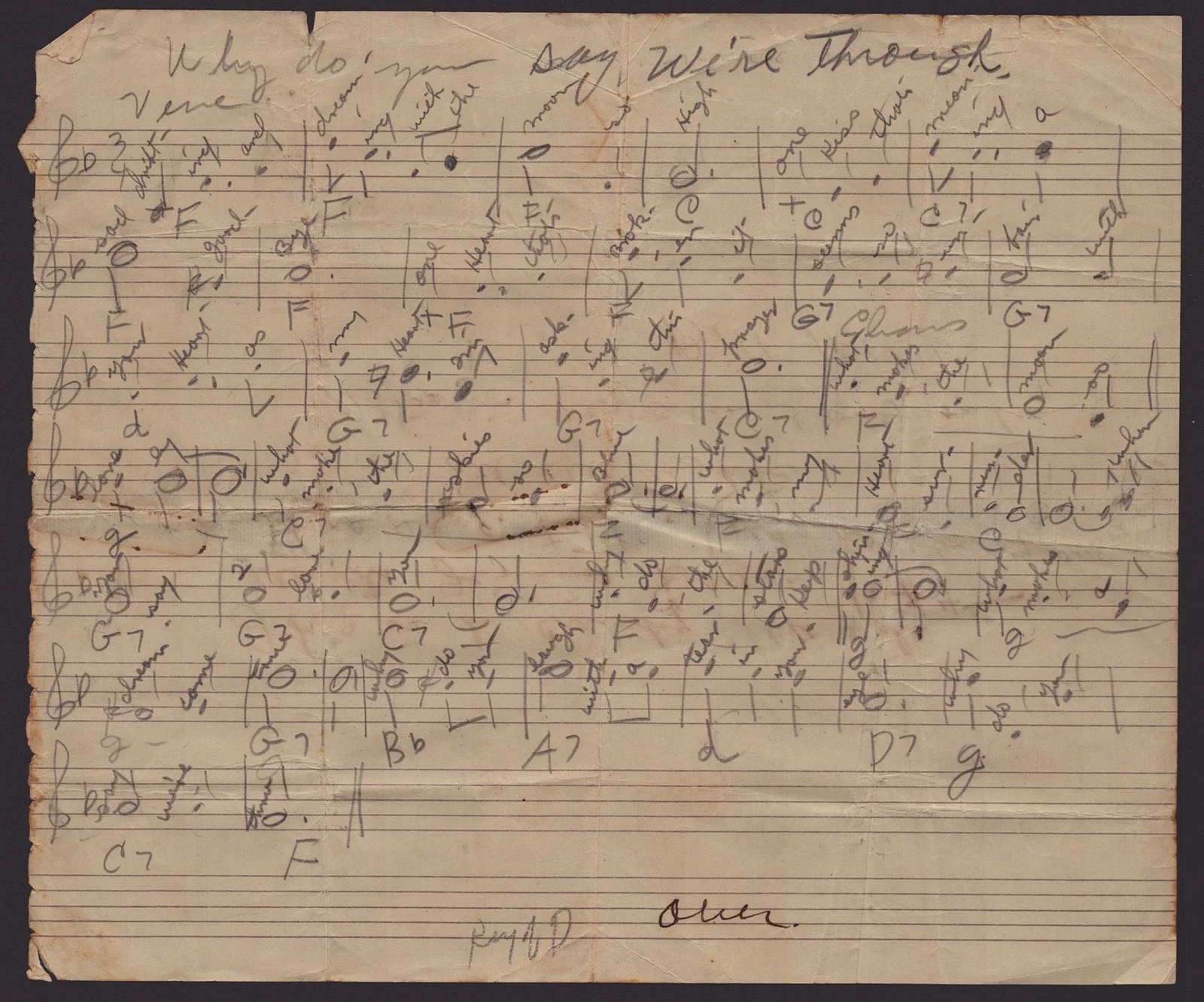 Bill Nettles — BILL NETTLES - AUTOGRAPH MUSICAL MANUSCRIPT SIGNED, image 3