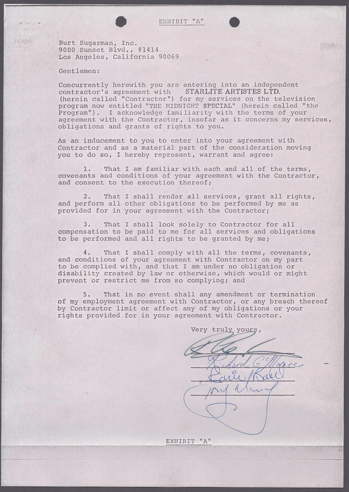 The Troggs, Burt Sugarman, Tony Murray, Ronnie Bond — THE TROGGS - CONTRACT SIGNED 10/04/1973 WITH CO-SIGNERS, image 2