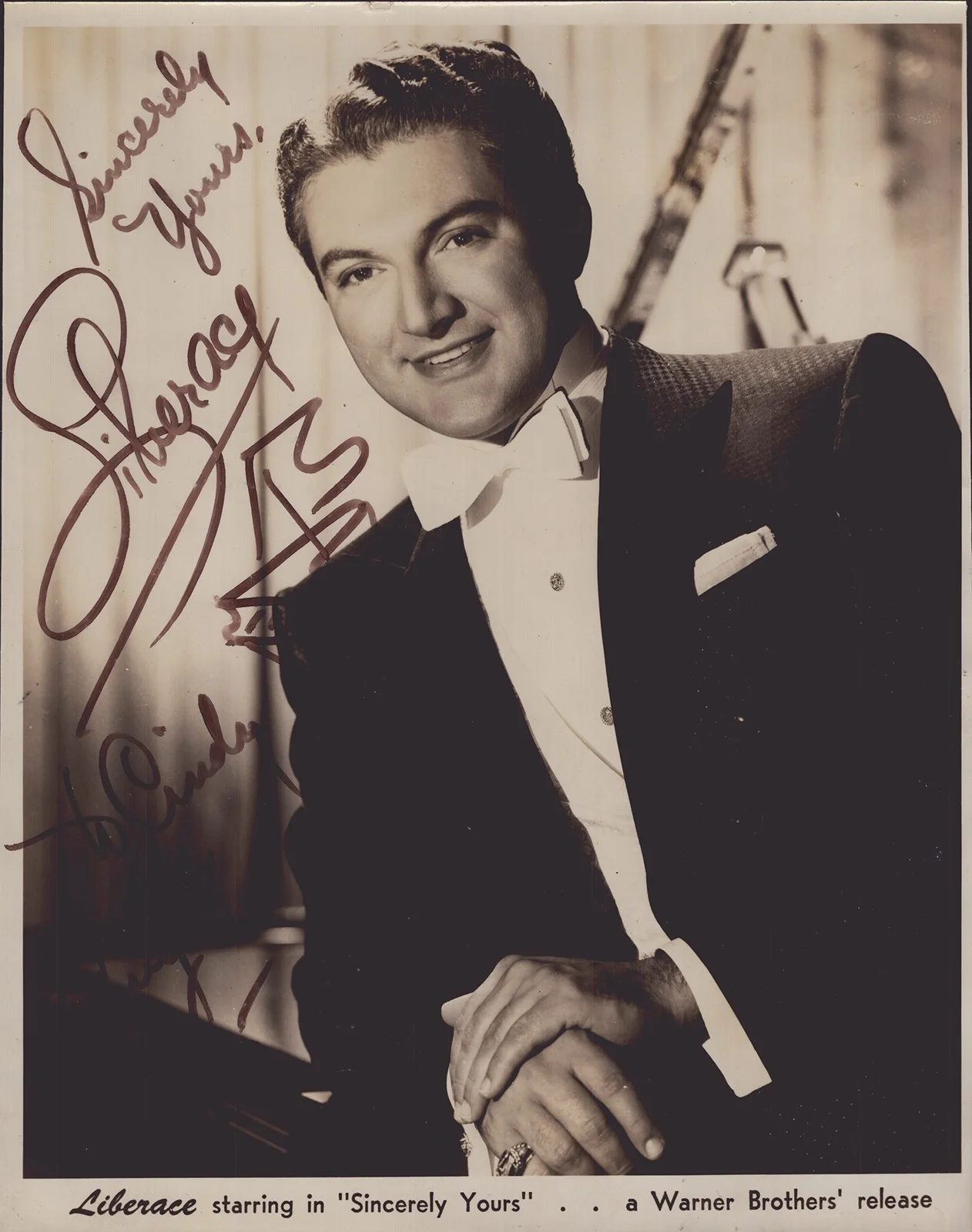 Liberace — LIBERACE - AUTOGRAPHED INSCRIBED PHOTOGRAPH 08/18/1955
