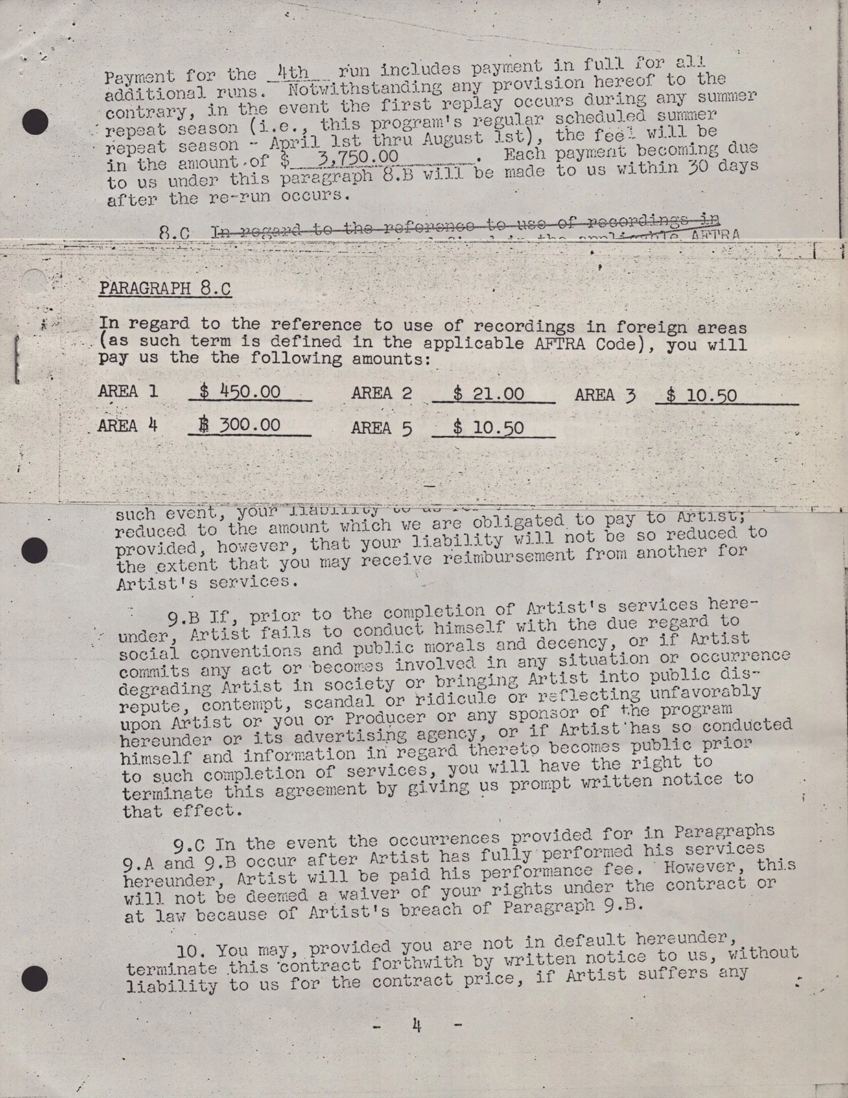 Tony Bennett — TONY BENNETT - DOCUMENT DOUBLE SIGNED 09/26/1969, image 4